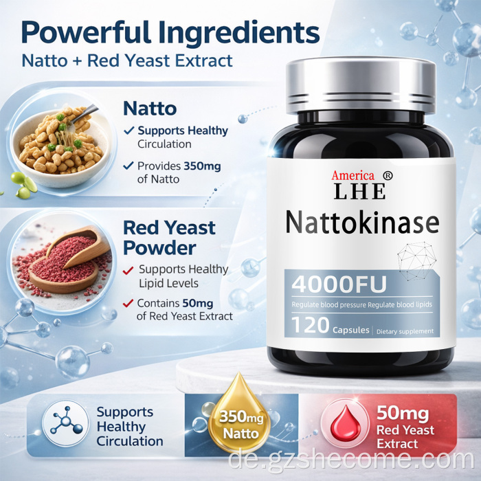 Shecome Nattokinase-Kapseln für kardiovaskuläre Gesundheit